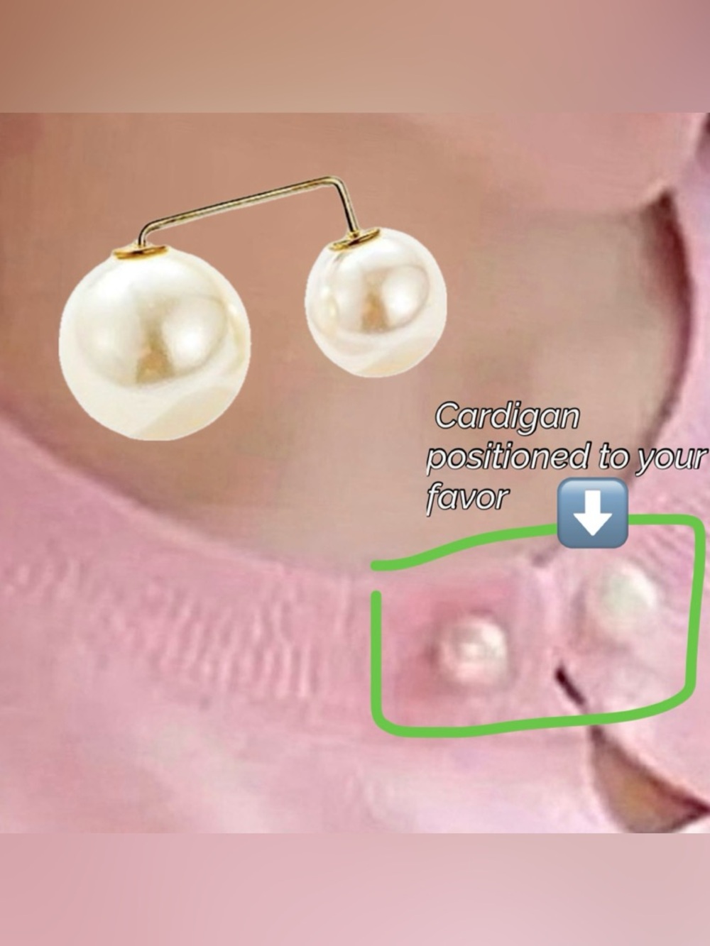 Pearl & Metal cardigan Brooch